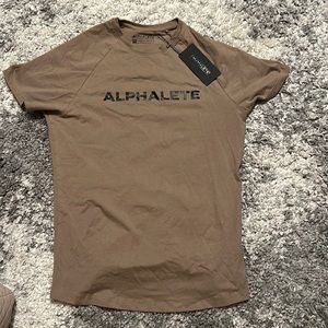 Alphalete performance t shirt size XS brown new with tags rare